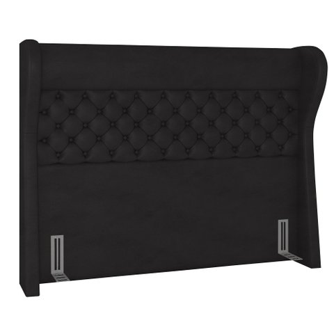 Cabeceira Cama Box Casal Queen 160cm Trinidad P02 Sintético Preto - Mpozenato