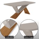Ver imagem 6 de Mesa de Jantar Yasmin 180cm Tampo Mdf Vidro Canto Copo com 6 Cadeiras Copper Premium