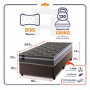Ver imagem 3 de Conjunto Box Baú Solteirão Miami Marrom 96x203x69 Espuma D33