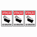 Ver imagem 1 de Combo 3 Placas De Sinalização Atenção Luva Uso Obrigatório 20x30 Acesso - S-206 F9e