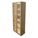 Ver mais imagens de Armário para Escritório com 2 Portas de Vidro com LED 171,5x60cm ME4205 Yescasa Amêndoa