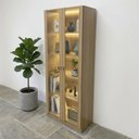 Ver imagem 4 de Armário para Escritório com 2 Portas de Vidro com LED 171,5x60cm ME4205 Yescasa Amêndoa