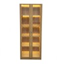 Ver imagem 2 de Armário para Escritório com 2 Portas de Vidro com LED 171,5x60cm ME4205 Yescasa Amêndoa