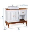 Ver imagem 5 de Gabinete para Banheiro 2 Portas com Cuba Dália 3058 - Branco/imbuia Glazer