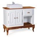 Ver imagem 1 de Gabinete para Banheiro 2 Portas com Cuba Dália 3058 - Branco/imbuia Glazer