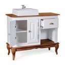 Ver imagem 4 de Gabinete para Banheiro 2 Portas com Cuba Dália 3058 - Branco/imbuia Glazer