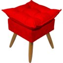 Ver imagem 1 de Puff Decorativo Quadrado para Sala Quarto Penteadeira Recepção Alice Suede Vermelho Pés Palito