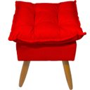 Ver imagem 4 de Puff Decorativo Quadrado para Sala Quarto Penteadeira Recepção Alice Suede Vermelho Pés Palito