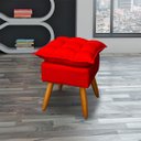 Ver imagem 2 de Puff Decorativo Quadrado para Sala Quarto Penteadeira Recepção Alice Suede Vermelho Pés Palito