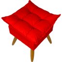 Ver imagem 5 de Puff Decorativo Quadrado para Sala Quarto Penteadeira Recepção Alice Suede Vermelho Pés Palito