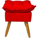 Ver imagem 3 de Puff Decorativo Quadrado para Sala Quarto Penteadeira Recepção Alice Suede Vermelho Pés Palito