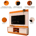 Ver imagem 2 de Estante Home Theater para TV até 75" 2 Portas Senna Cinamomo/Off White