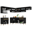 Ver imagem 6 de Cozinha Completa de Canto Veneza Gb Multimóveis Mp2071 com Armário e Balcão Preta