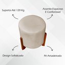Ver imagem 4 de Puff Redondo Eloah Suede Cores Pe Castanho - Bege, Suede