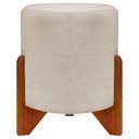 Ver imagem 1 de Puff Redondo Eloah Suede Cores Pe Castanho - Bege, Suede