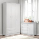 Ver imagem 1 de 2561 - Comoda Sapateira Doce Sonho 1 Pt/4 Gav Branco/branco (2561.5),2617 - G. Roupa 3pts/2gv Branco