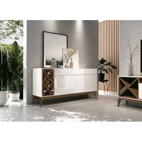 Buffet Aparador com Adega Passion Off-White com Naturale