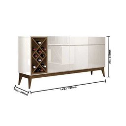 Buffet Aparador com Adega Passion Off-White com Naturale - 6
