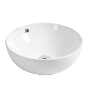 Cuba Banheiro Redonda Louça de Sobrepor com Valvula , 43x43 Mx215 Cor:branco