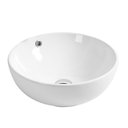 Ver imagem 1 de Cuba Banheiro Redonda Louça de Sobrepor com Valvula , 43x43 Mx215 Cor:branco