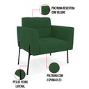 Ver imagem 5 de Poltrona Pé de Ferro Preto para Sala Kit 2 Elisa Veludo Verde D03 - D'Rossi