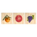 Ver imagem 1 de Kit 3 Quadros Decorativos para Cozinha Frutas Laranja Uva
