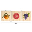 Ver imagem 5 de Kit 3 Quadros Decorativos para Cozinha Frutas Laranja Uva
