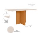 Ver imagem 3 de Mesa de Jantar Retangular com Vidro 6 Lugares 160cm sem Cadeiras Helô Poliman Móveis
