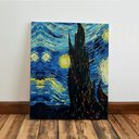 Ver imagem 4 de Kit 3 Quadro Decorativo Noite Estrelada Van Gogh Arte Sala 28x20cm