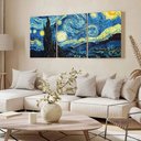 Ver imagem 3 de Kit 3 Quadro Decorativo Noite Estrelada Van Gogh Arte Sala 28x20cm