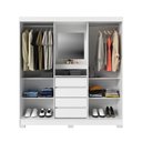 Ver imagem 2 de Guarda-Roupa Italo Casal 2 Portas de Correr c/ Espelho - Branco Fosco