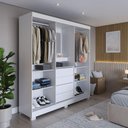Ver mais imagens de Guarda-Roupa Italo Casal 2 Portas de Correr c/ Espelho - Branco Fosco