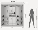 Ver imagem 7 de Guarda-Roupa Italo Casal 2 Portas de Correr c/ Espelho - Branco Fosco