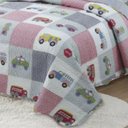 Ver imagem 2 de Kit Cobre Leito Colcha Magic Solteiro Infantil 2 Peças Microfibra 180 Fios Carros Patchwork 100%