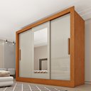 Ver imagem 5 de Guarda Roupa Casal 3 Portas Taiffa 190cm com Espelho Yescasa Marrom/Cinamomo/Off White