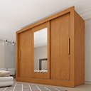 Ver imagem 1 de Guarda Roupa Casal 3 Portas Taiffa 190cm com Espelho Yescasa Marrom/Cinamomo/Off White