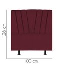 Ver imagem 3 de Cabeceira Bélgica Cama Box Solteiro 100 Cm Suede Bordo