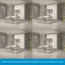 Ver imagem 6 de Guarda Roupa Solteiro 160cm 4 Portas 2 Gavetas Bicama e Baú Flex Color 100% MDF Milena 