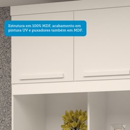 Guarda Roupa Solteiro 160cm 4 Portas 2 Gavetas Bicama e Baú Flex Color 100% MDF Milena  - 8