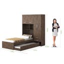 Ver imagem 4 de Guarda-Roupa Solteiro com Bicama 4 Portas 2 Gavetas Milena Acp Móveis