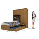 Ver imagem 4 de Guarda-Roupa Solteiro com Bicama 4 Portas 2 Gavetas Milena Acp Móveis