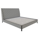 Ver imagem 2 de Cama King Estofada com Cabeceira 100% Mdf Cor: Linho Lincoln Níquel