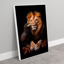 Ver imagem 2 de Quadro Decorativo Leão e a Águia Folhas de Outono Sala Quarto Casa Escritório