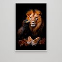 Ver imagem 3 de Quadro Decorativo Leão e a Águia Folhas de Outono Sala Quarto Casa Escritório