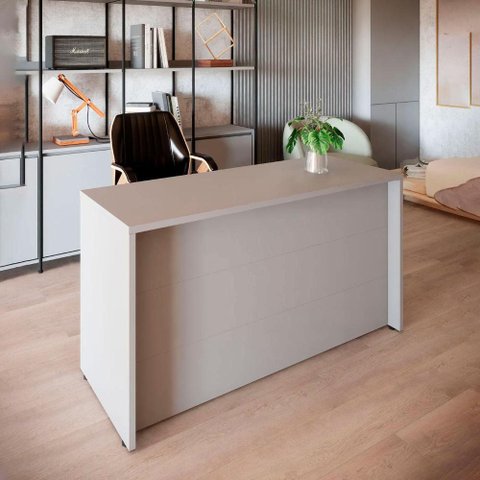 Balcão de Atendimento Recepção 120 cm Reto Baixo F5 Office Cor:Cinza