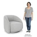 Ver imagem 5 de Poltrona Decorativa Orgânica Giratória Lya M22 Linho Cinza Claro - Mpozenato