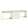 Conjunto de Escritório 3 Peças Smart Office 2 Mesas e 1 Aparador Buffet - Off White e Cedro - 6