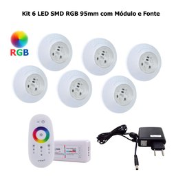 Kit6 Led Smd Rgb 95mm com Módulo e Fonte - 2
