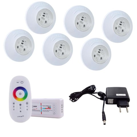Kit6 Led Smd Rgb 95mm com Módulo e Fonte