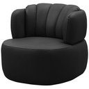 Ver imagem 5 de Kit 02 Poltronas Giratória Orgânica para Sala Living Oceane L06 Couro Preto - Lyam Decor
